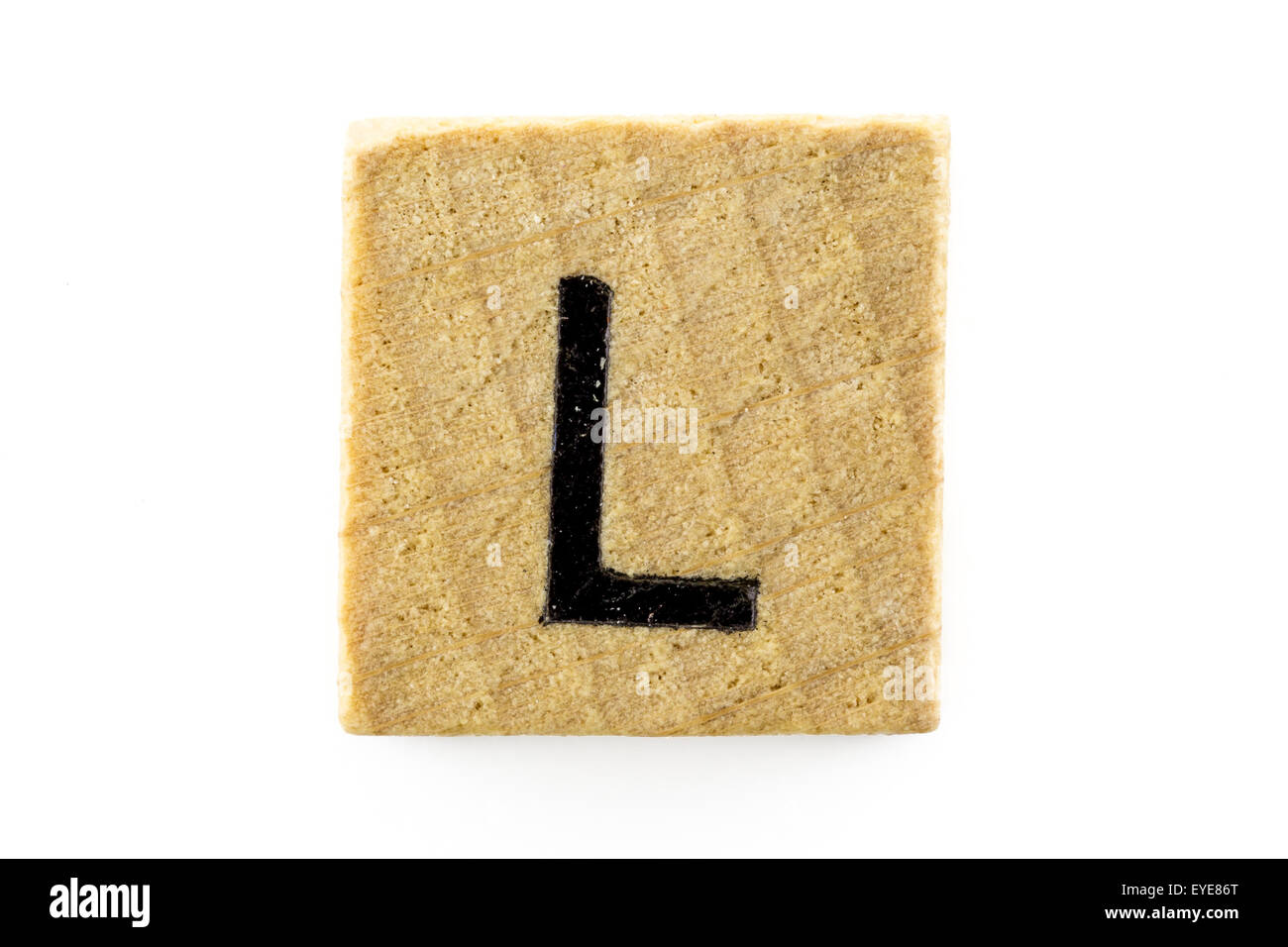 Blocs en bois avec des lettres L'alphabet (isolé) Banque D'Images