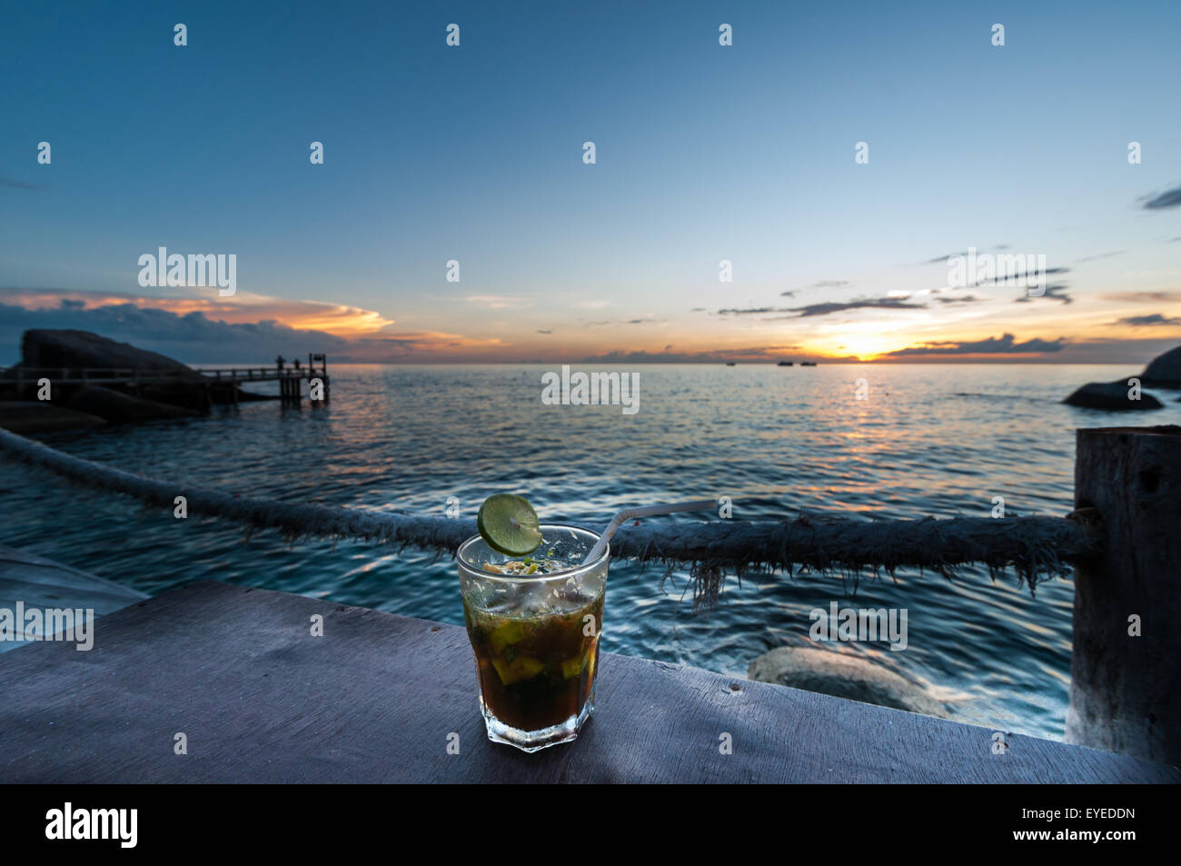 Koh Tao - une île paradisiaque coucher du soleil en Thaïlande. Banque D'Images