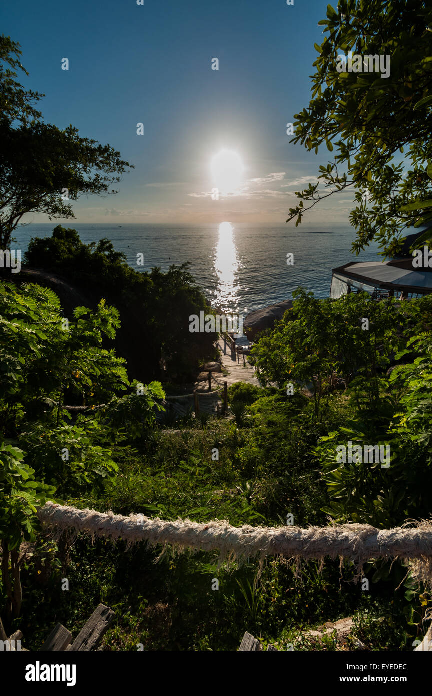 Koh Tao - une île paradisiaque coucher du soleil en Thaïlande. Banque D'Images