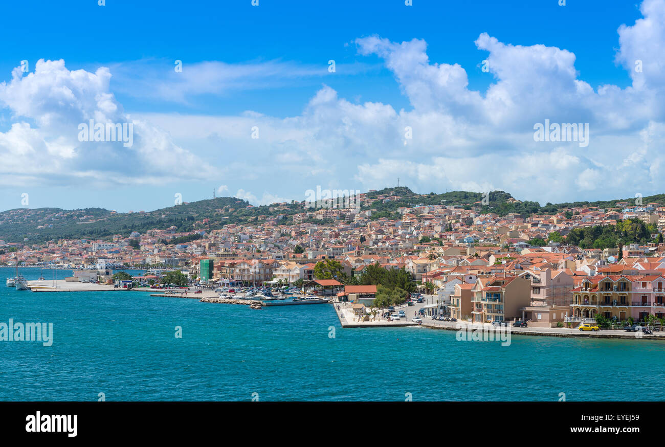 Vue de la ville d'Argostoli, l'île de Céphalonie, Mer Ionienne, Grèce Banque D'Images