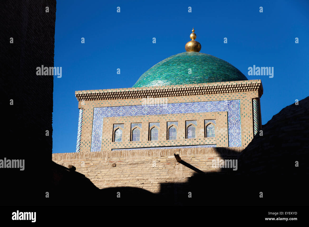 Mausolée Pakhlavan Mahmoud, Ichan Kala Vieille Ville, Kizilkum désert, Khiva, Ouzbékistan, région de Khwarezm Banque D'Images