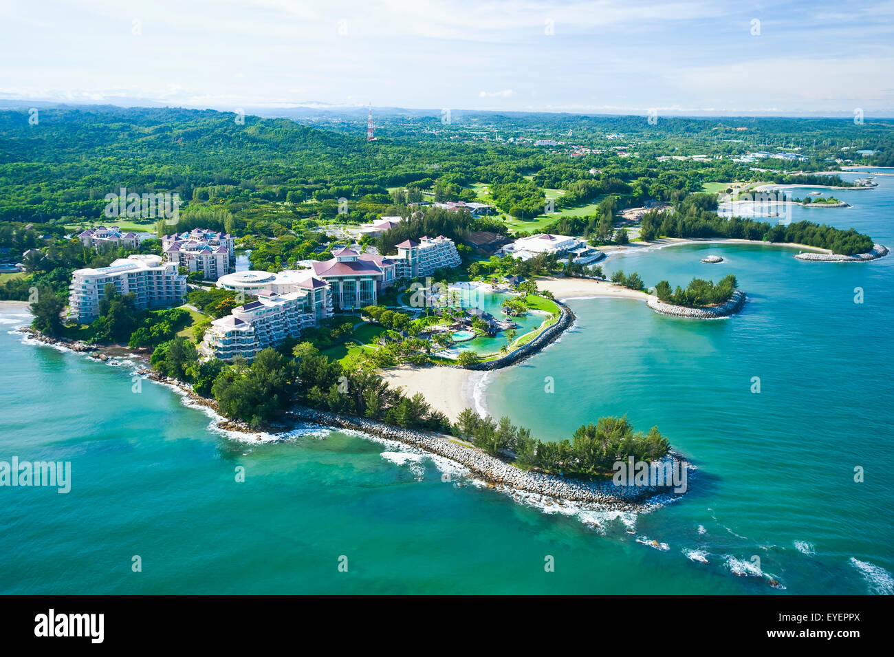 Vue aérienne de l'Empire Hotel and Country Club, Bandar Seri Begawan, Brunei Banque D'Images