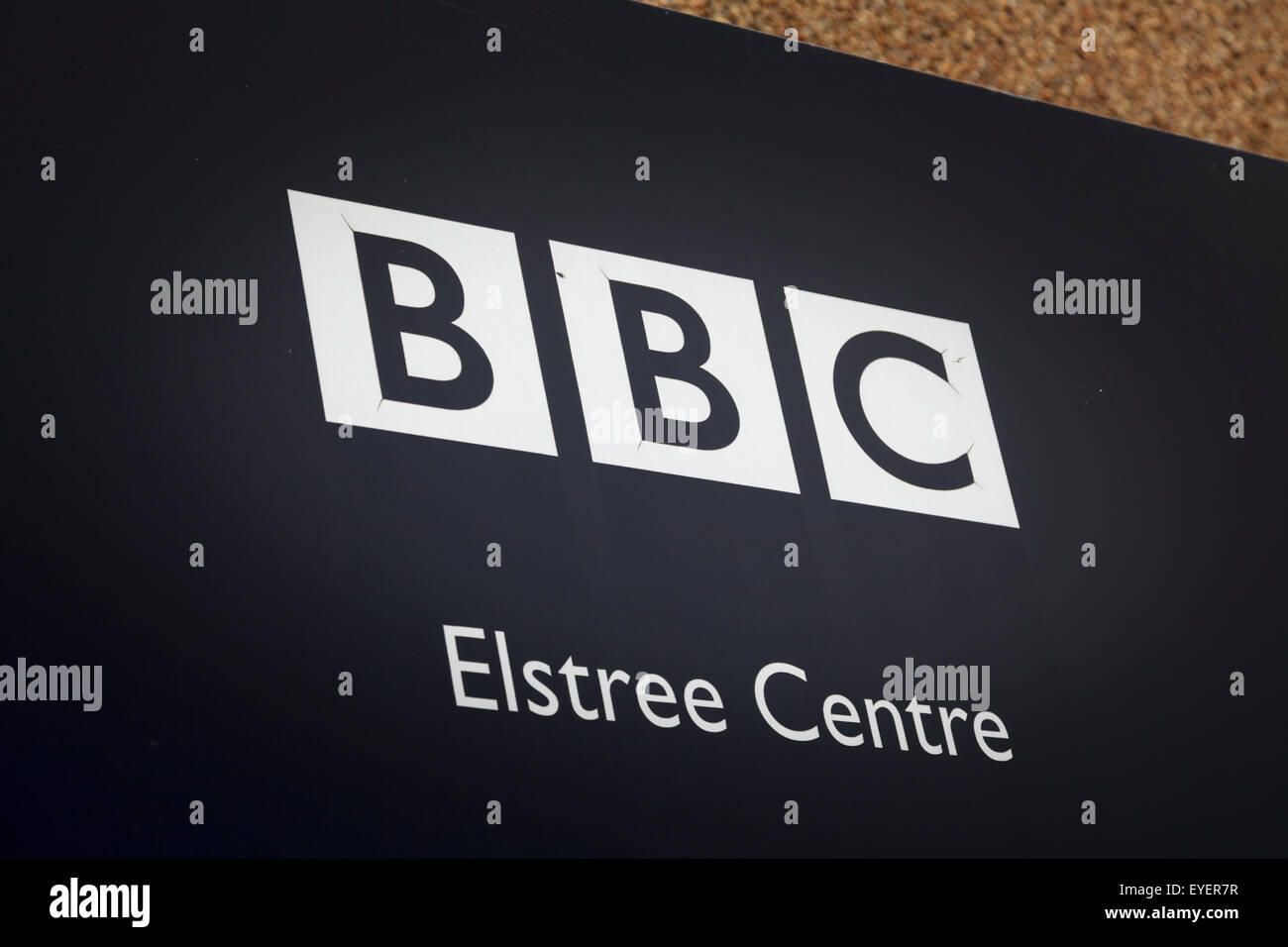 Panneau d'entrée des studios d'Elstree BBC Banque D'Images