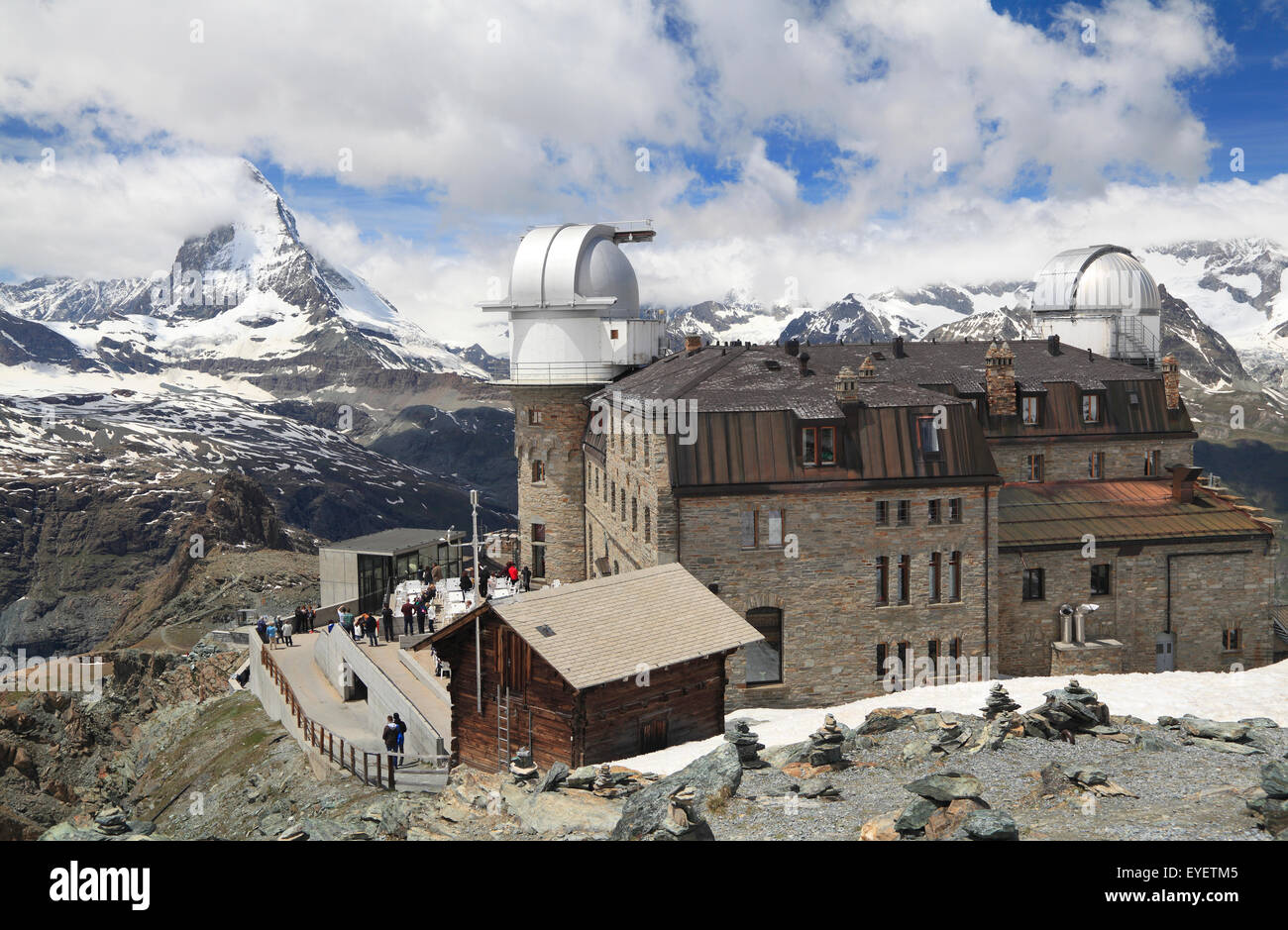 Vue panoramique sur la montagne Matterhorn peak de Gornergrat, Suisse Banque D'Images