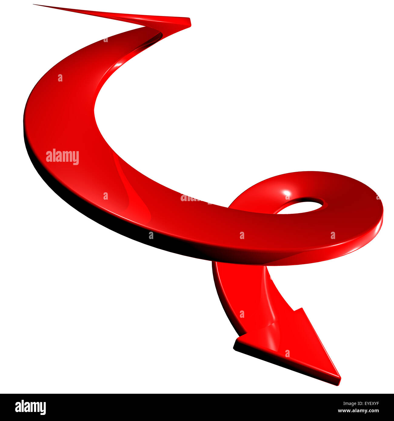 Flèche en spirale rouge 3D Photo Stock - Alamy