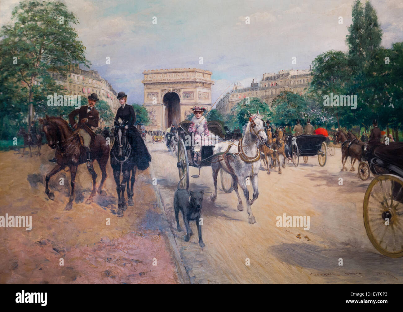 Rider et de transport sur l'avenue du bois 17/10/2013 - 19e siècle Collection Banque D'Images