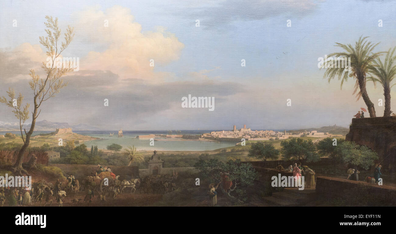 Le port d'Antibes, vue depuis le côté de la terre 07/12/2013 - 18e siècle Collection Banque D'Images