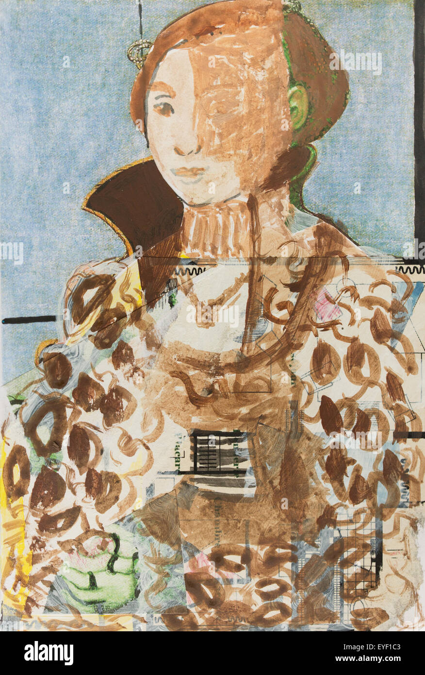 À partir de 'Portrait d'une noble dame de Saxon' de Cranach 29/05/2015 - 21ème siècle Noizet-Faucon Banque D'Images