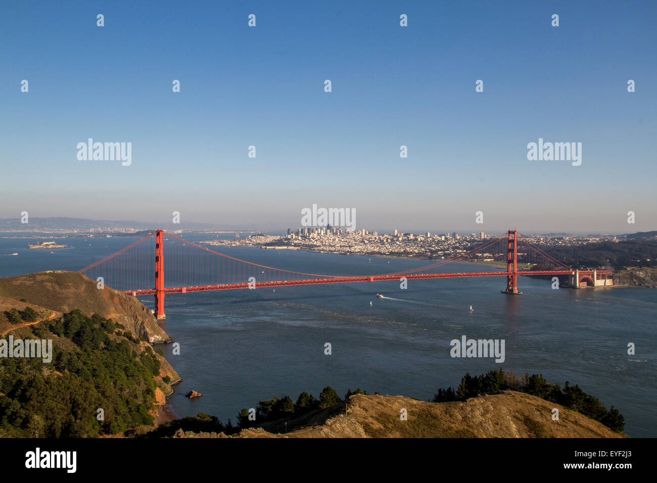 Golden Gate Bridge à partir de la haut dans le Marin Headlands Banque D'Images