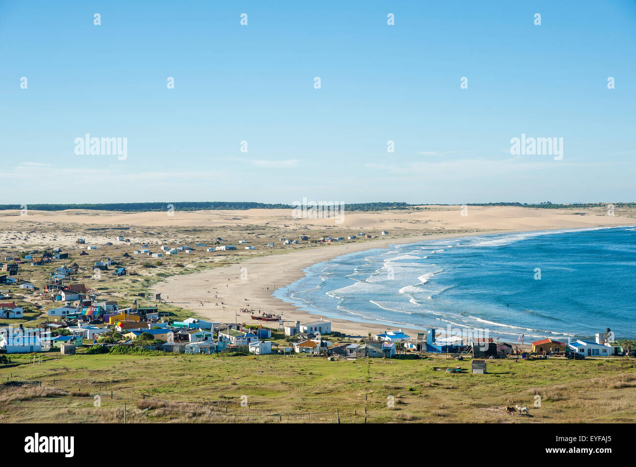 Vue panoramique de Cabo Polonio du phare ; Cabo Polonio, Uruguay Banque D'Images