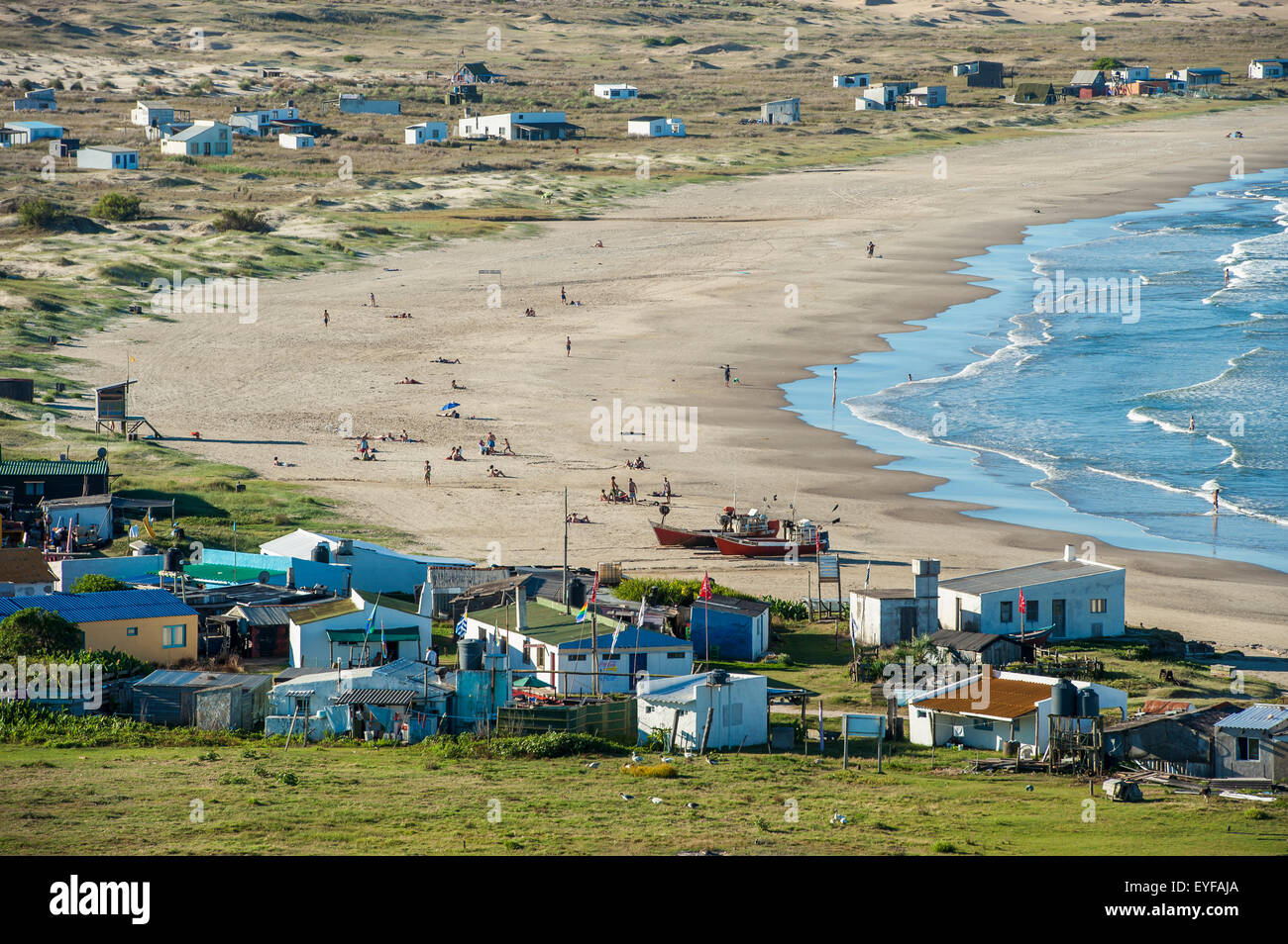 Vue panoramique de Cabo Polonio du phare ; Cabo Polonio, Uruguay Banque D'Images