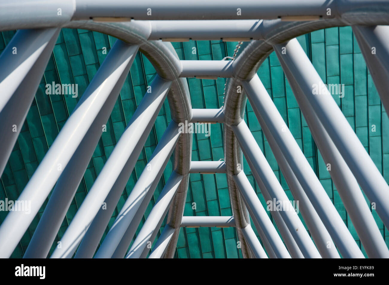 Détail de pont vers le centre des sciences Nemo ; Amsterdam, Holland Banque D'Images