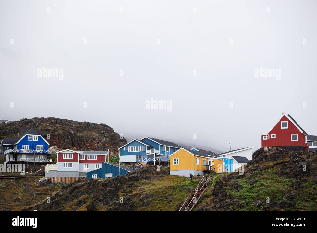 Le Danemark, le Groenland, le paysage rural ; Qaqortoq (Julianehab) Banque D'Images