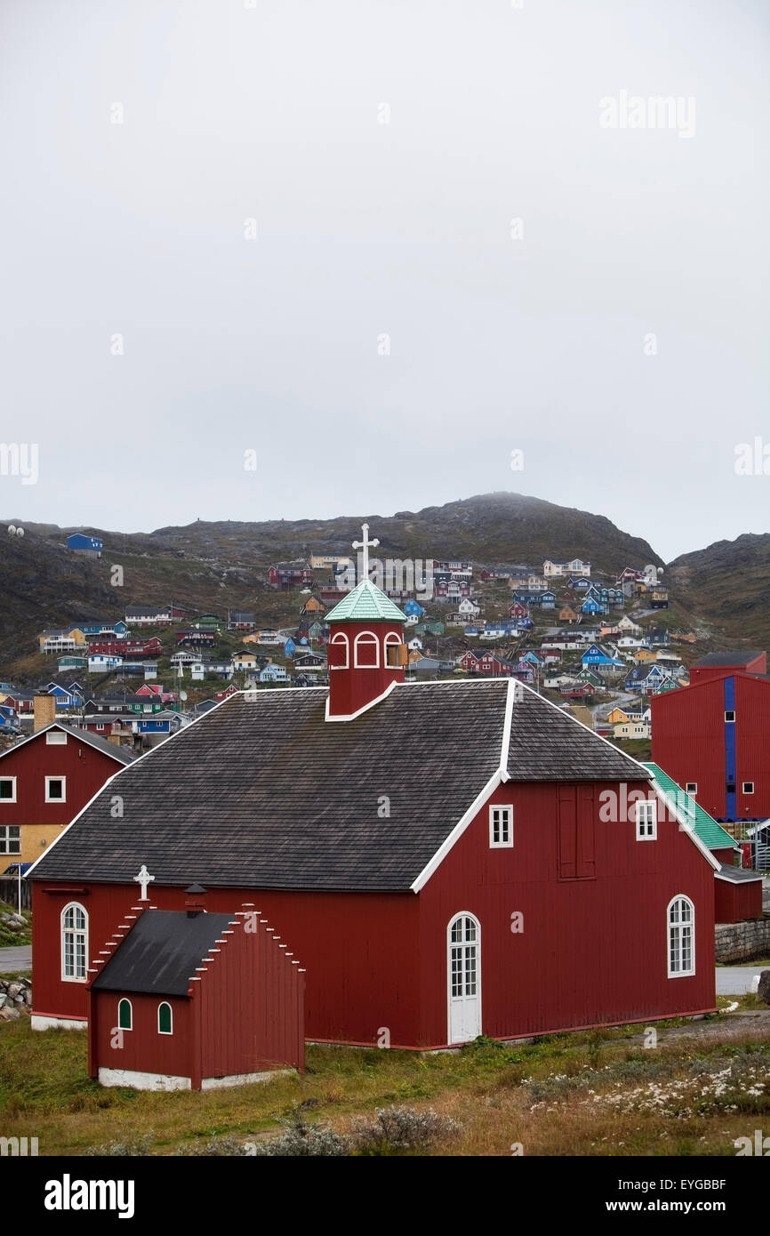 Le Danemark, le Groenland, le paysage rural ; Qaqortoq (Julianehab) Banque D'Images