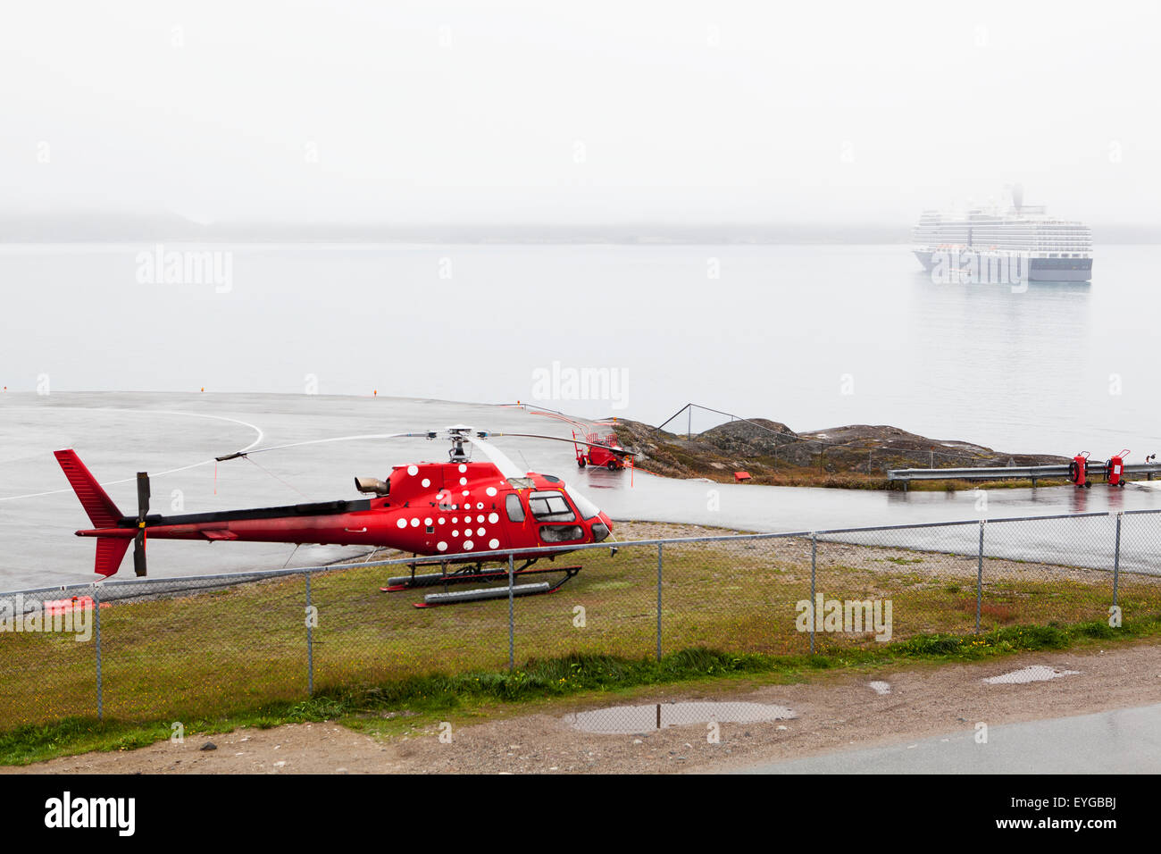 Le Danemark, le Groenland, l'hélicoptère, Qaqortoq (Julianehab) Banque D'Images