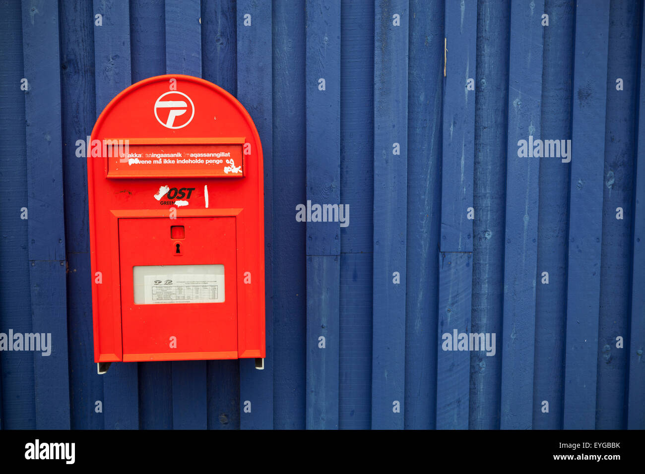 Le Danemark, le Groenland, Postbox ; Qaqortoq (Julianehab) Banque D'Images