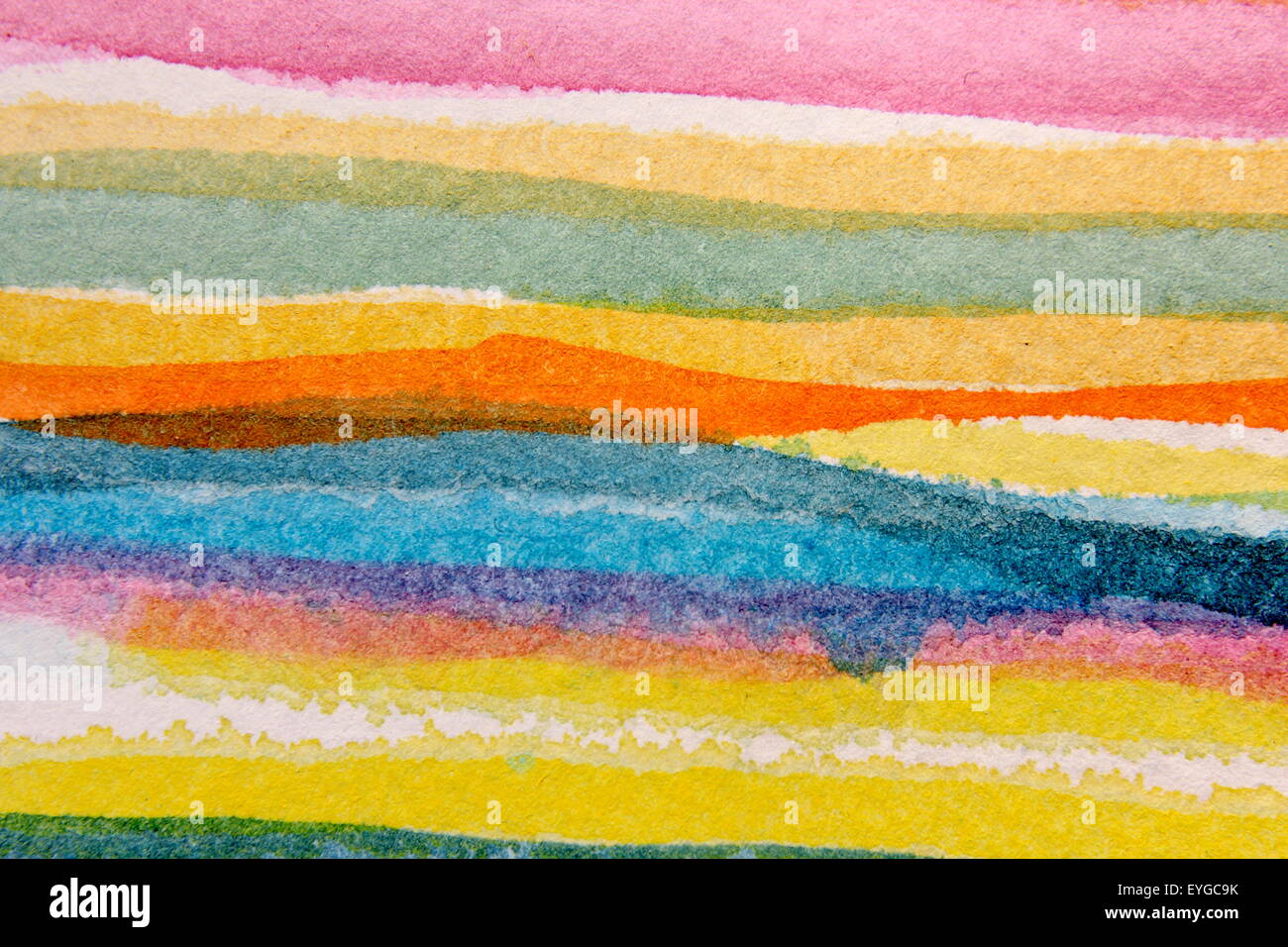 Rayures 4 couleurs aquarelle Banque D'Images