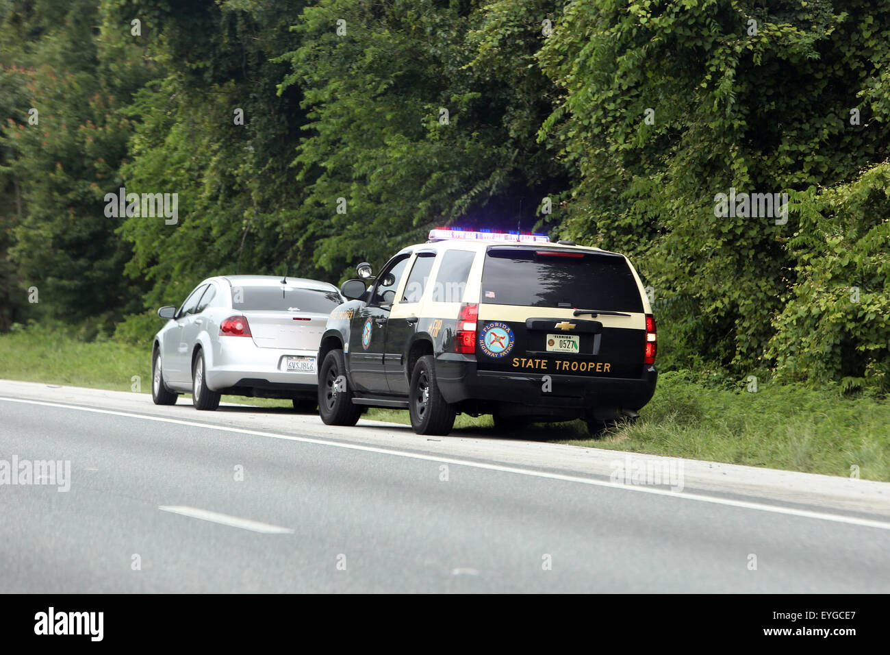 Lake City, United States, contrôle de la circulation sur route Banque D'Images