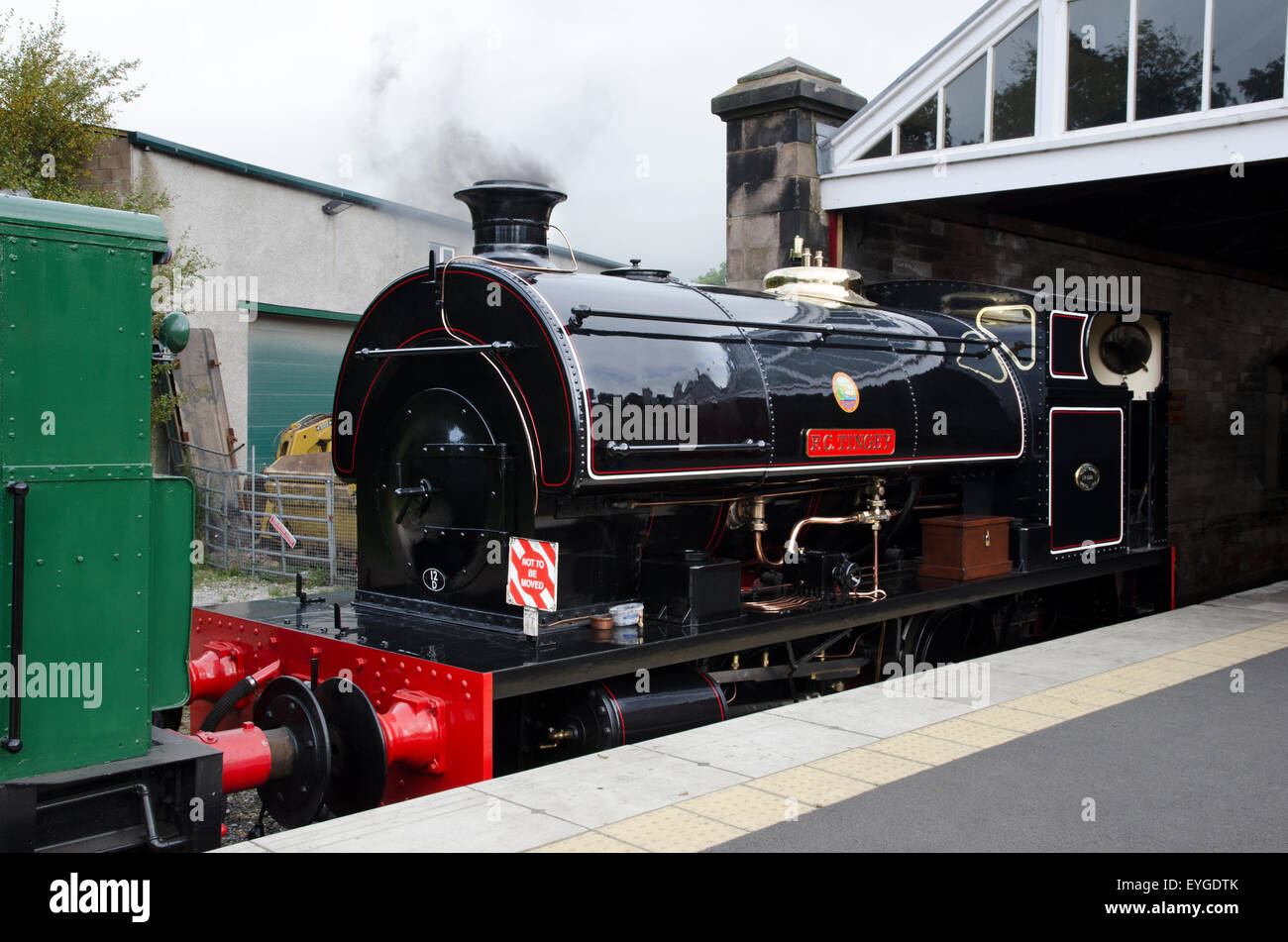 Selle à vapeur locomotive f c tingey Kirkby Stephen stainmore railway station East Yorkshire Banque D'Images