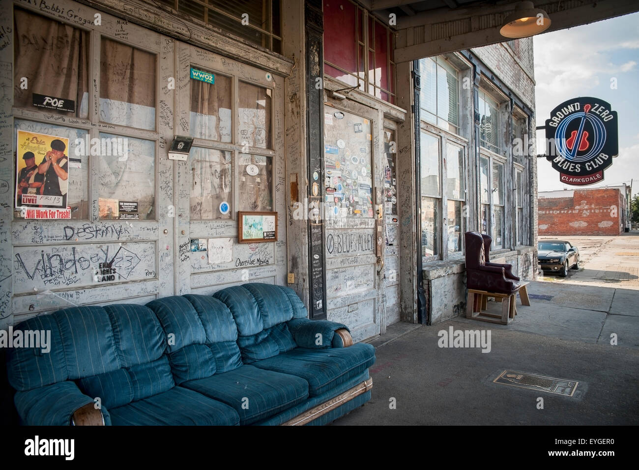 USA, au Mississippi, Ground Zero Blues Club ; Clarksdale Banque D'Images