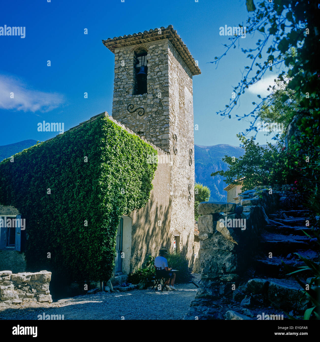 Église St Sidoine, 17ème siècle, village de Brantes, Vaucluse, Provence, France, Europe Banque D'Images