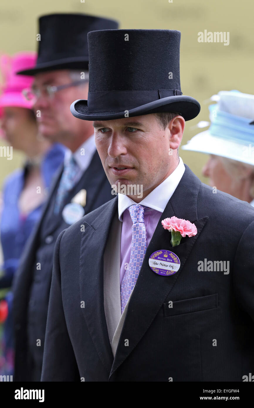 Ascot, Royaume-Uni, Peter Phillips, fils de la princesse Anne et Mark Phillips Banque D'Images