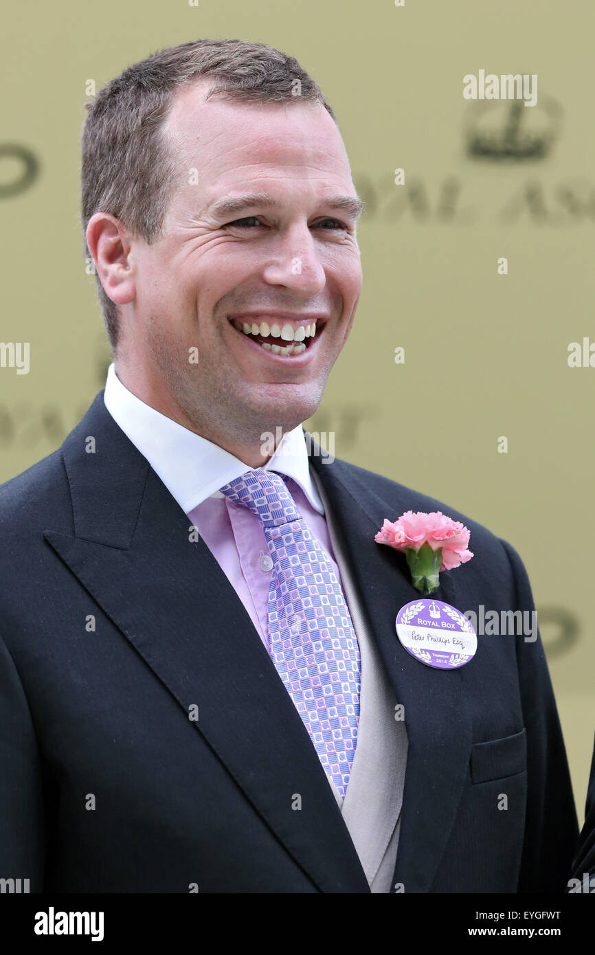 Ascot, Royaume-Uni, Peter Phillips, fils de la princesse Anne et Mark Phillips Banque D'Images
