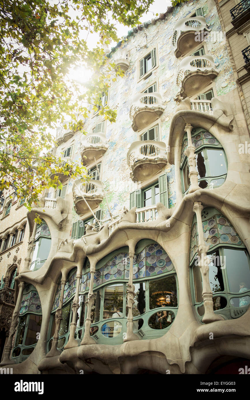 L'Espagne, Antoni Gaudi Casa du Batlllo dans Passeig de Gracia de Barcelone ; Banque D'Images