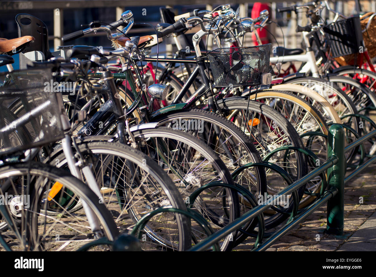 Danemark Copenhague, vélos ; Banque D'Images