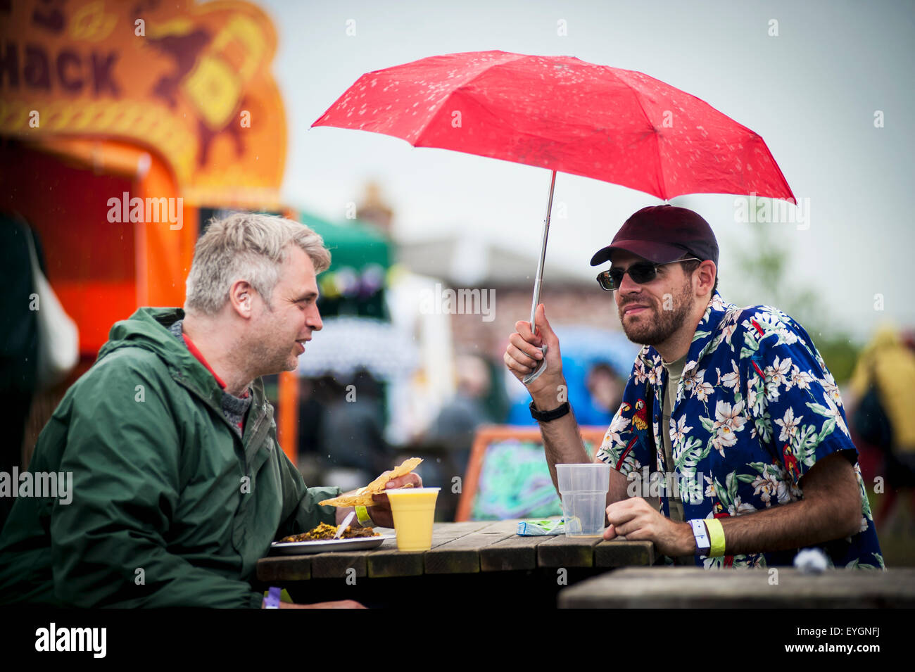 Royaume-uni, Angleterre, Midland Railway, Derbyshire, jour de pluie à Indietracks Festival Banque D'Images