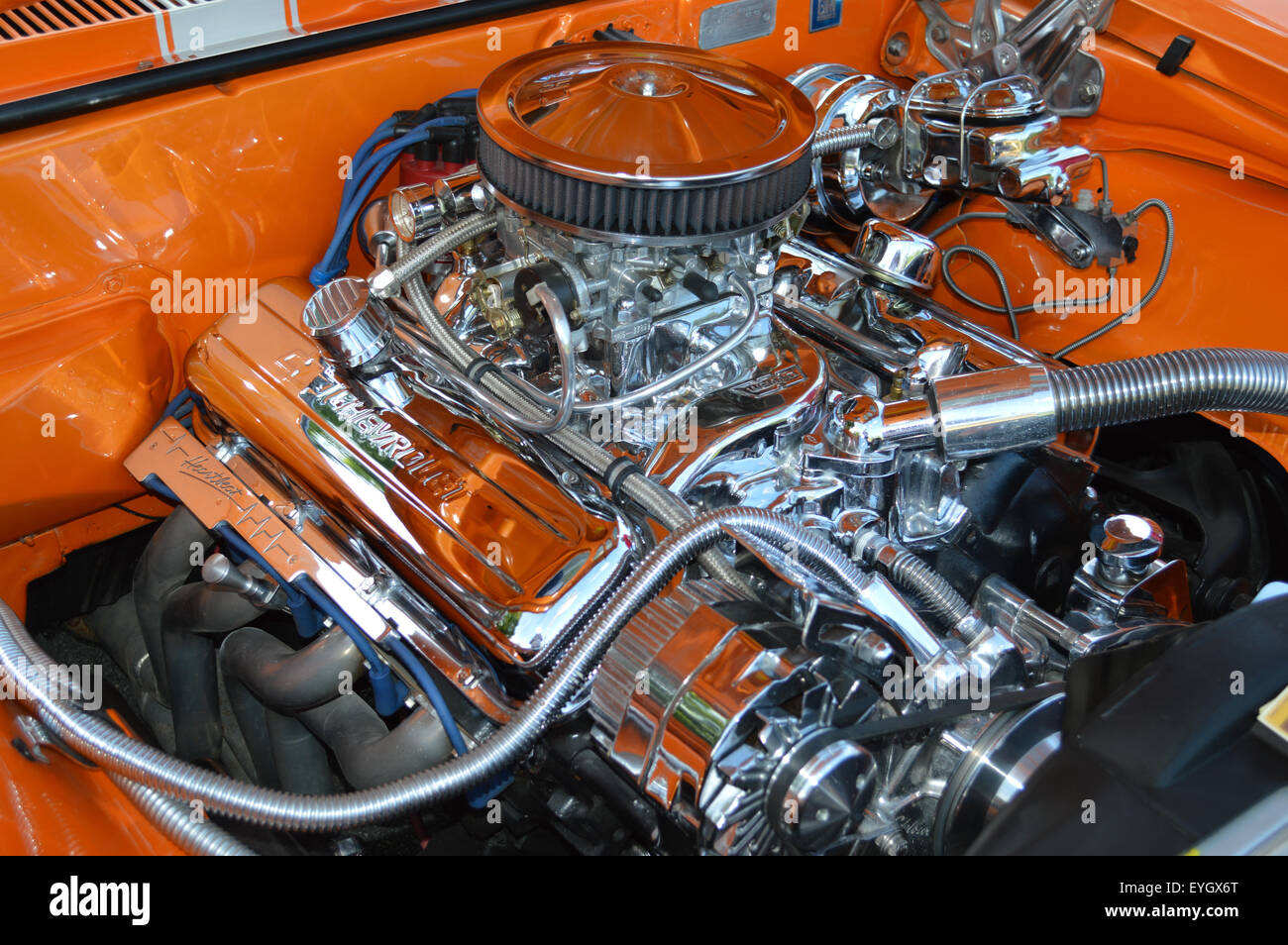 Un moteur de 396 dans une Chevrolet Camaro SS. Banque D'Images