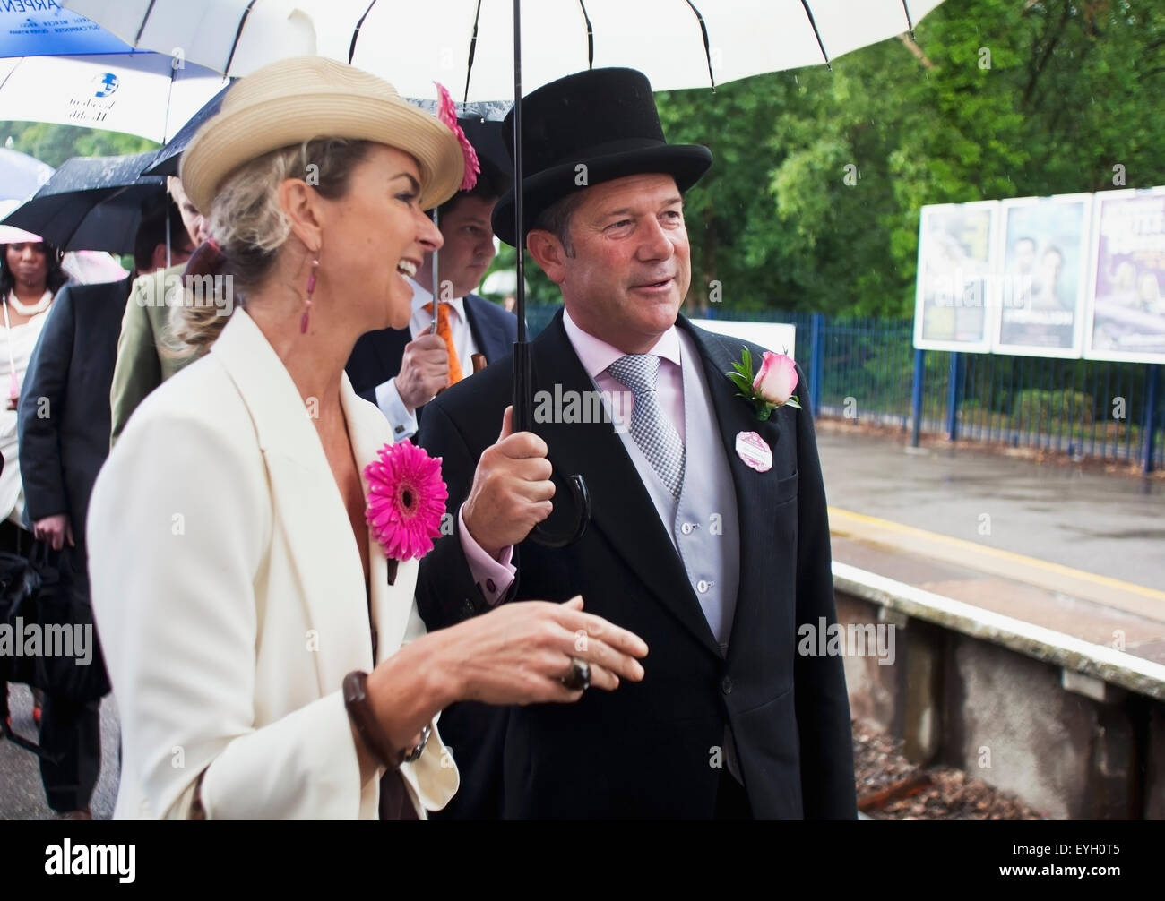 Jour de pluie sur Lady's Day at Royal Ascot, England, UK Banque D'Images