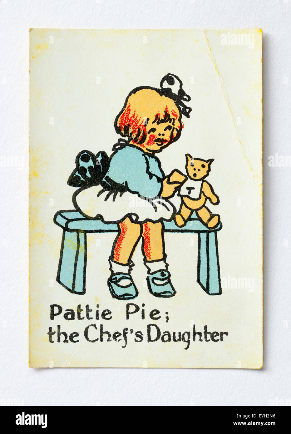 Pattie pie ; les chefs de la carte fille Jeux de cartes famille heureuse Banque D'Images