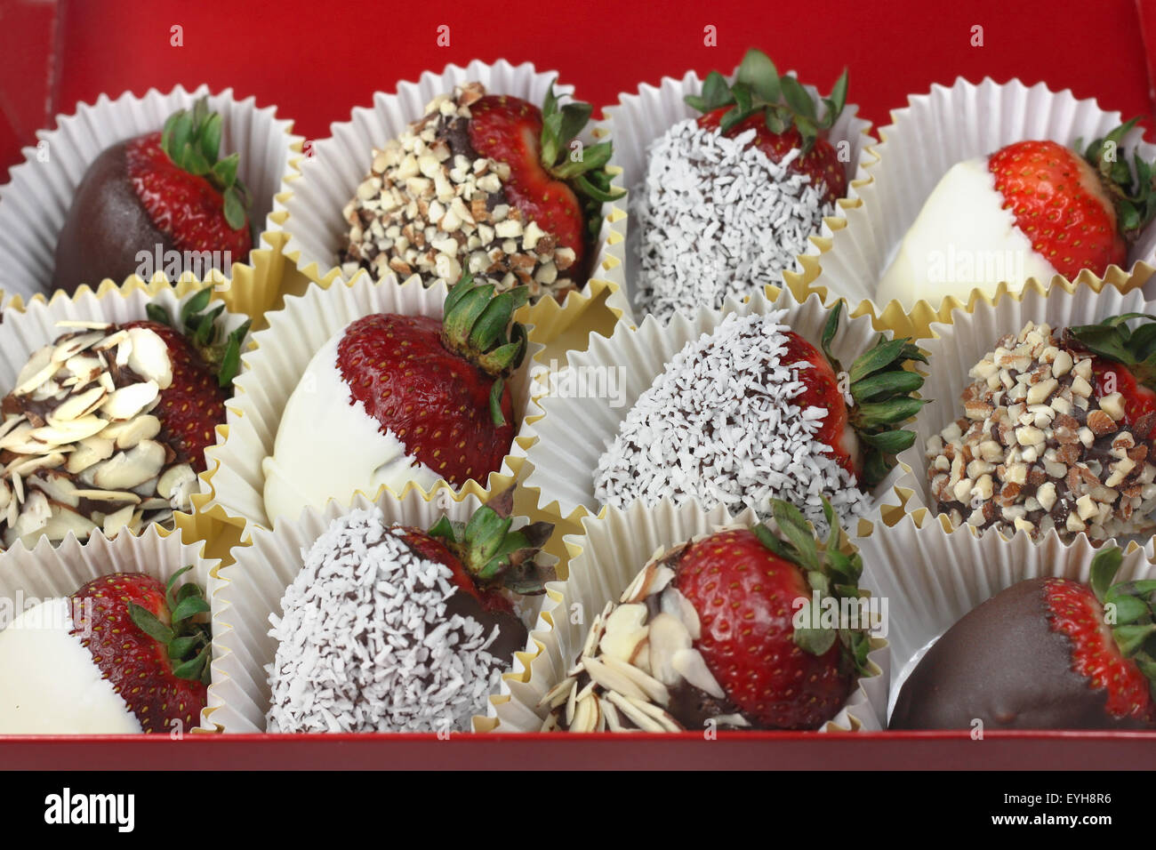 Fort de des fraises au chocolat Banque D'Images