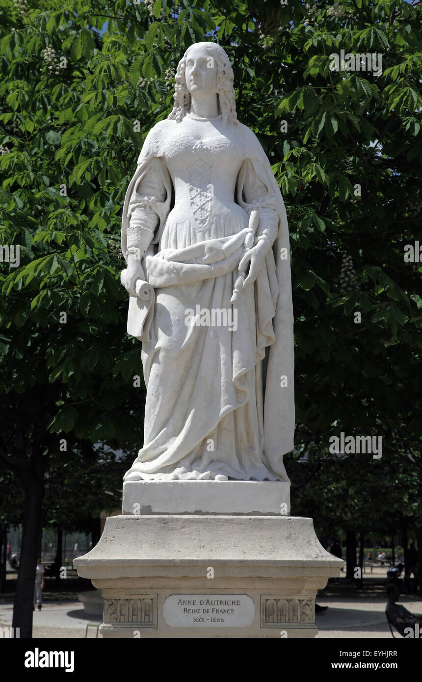 Anne d'Autriche 1601-1666, reine consort de France et de Navarre dans le jardin du Luxembourg Jardin du Luxembourg à Paris, France Banque D'Images