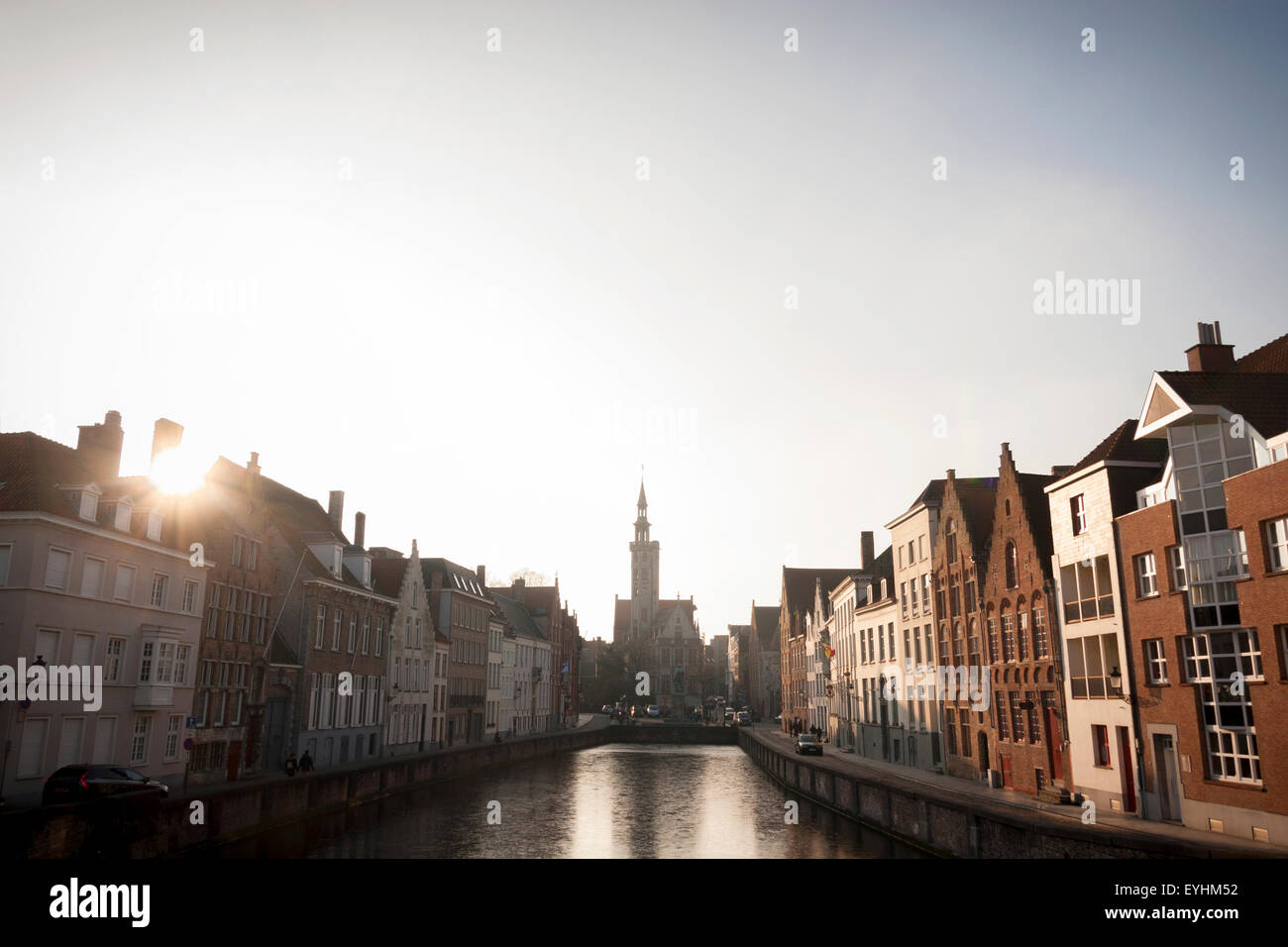 Canal Spiegelrei, Bruges, Belgique Banque D'Images