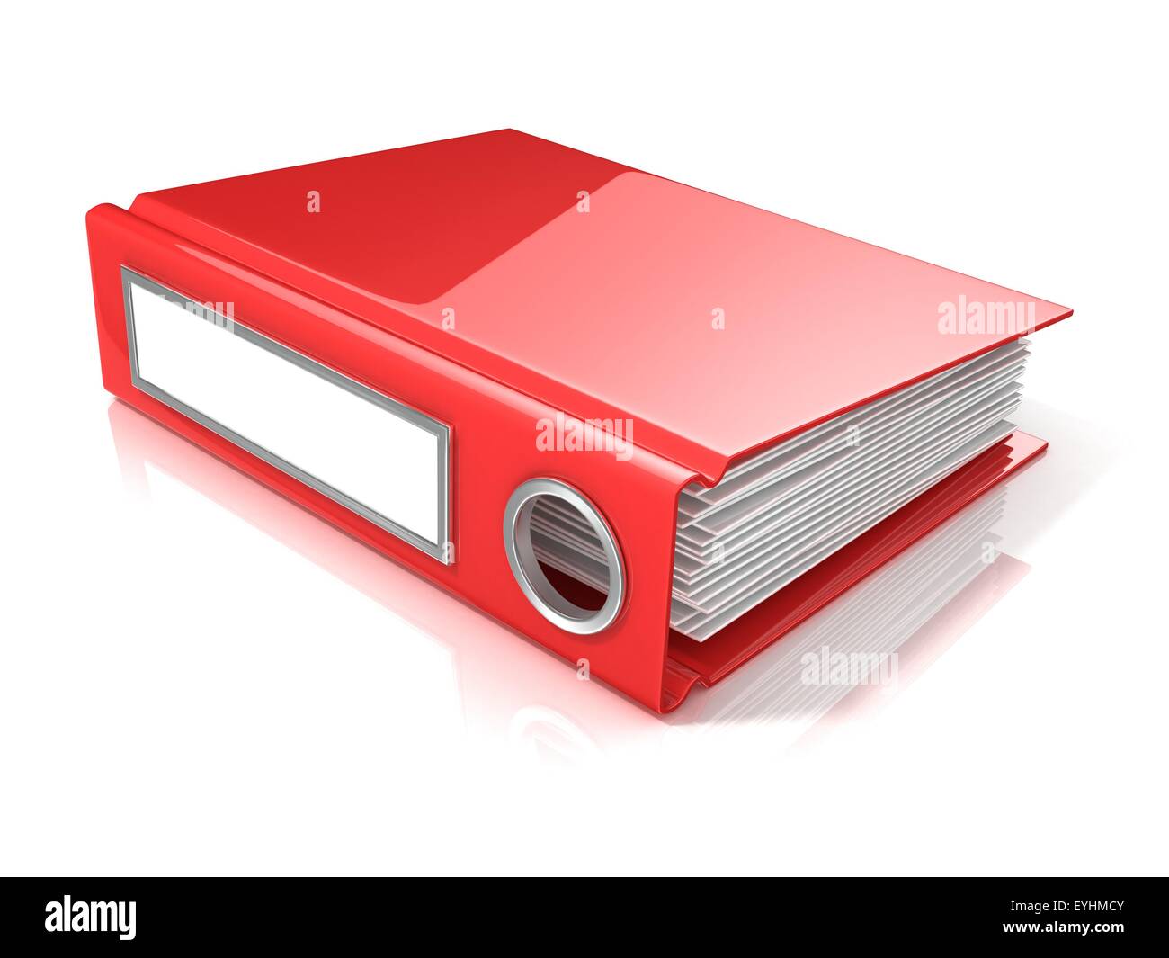 Dossier Bureau rouge. Rendu 3D illustration isolé sur fond blanc Banque D'Images