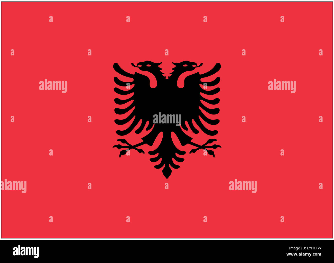 Fahne : Albanien/ Drapeau : l'Albanie. Banque D'Images