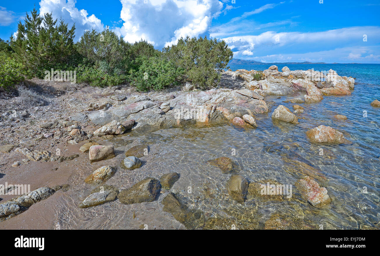 La Sardaigne, Italie : une plage rocheuse près de Golfo Aranci Banque D'Images