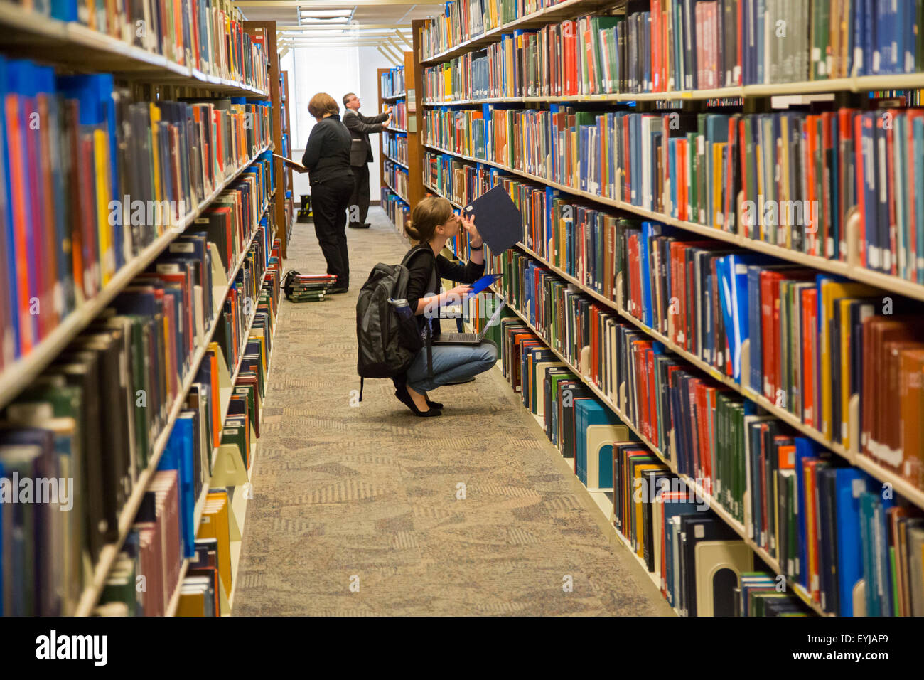 Salt Lake City, Utah - la recherche généalogique à l'église mormone's Family History Library. Banque D'Images