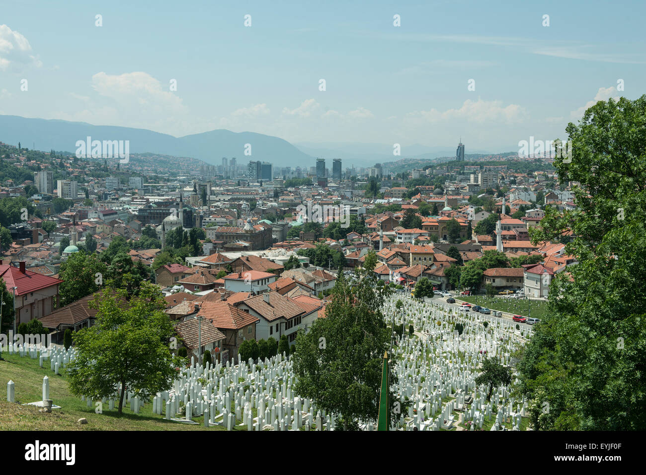 Cimetière musulman à Sarajevo Banque D'Images