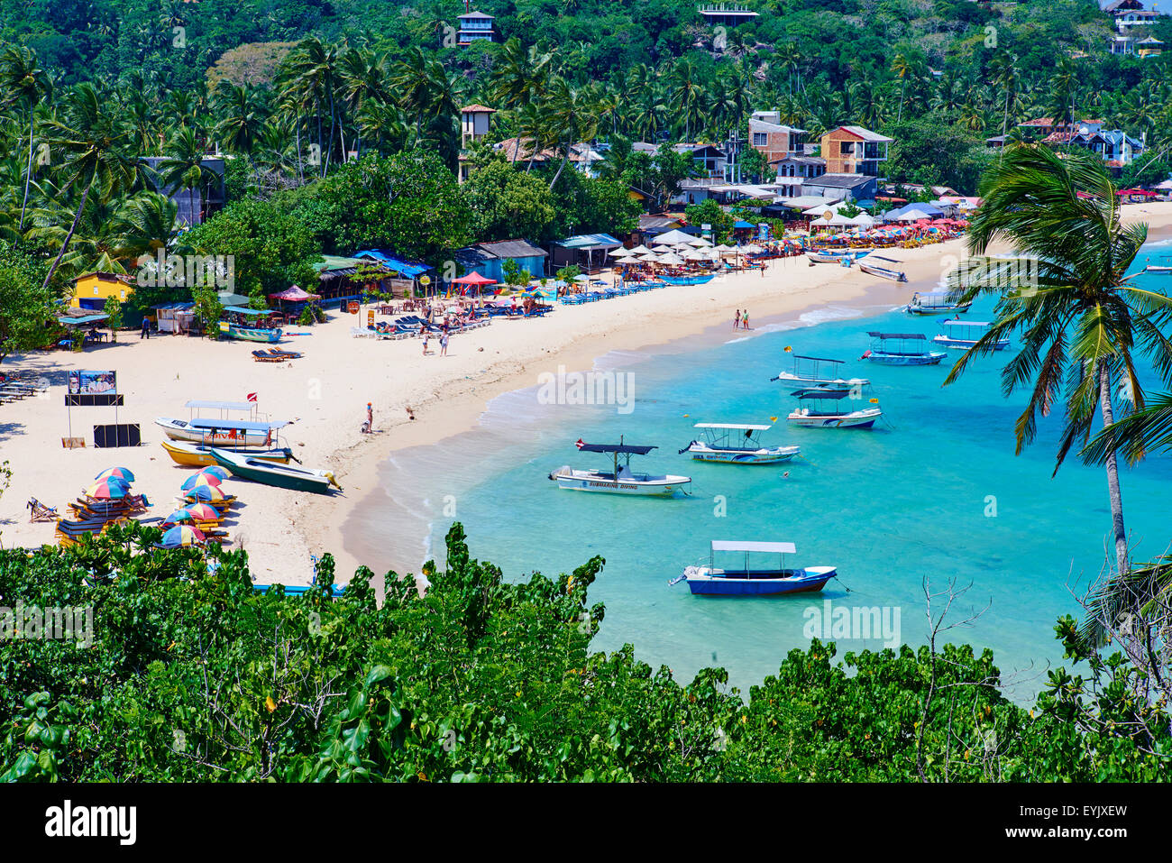 Sri Lanka, Province du Sud, la plage de la côte sud, district de Galle, Unawatuna beach Banque D'Images