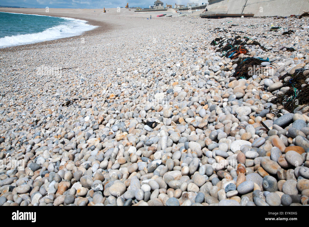 Cailloux arrondis sur plage de galets, plage de Chesil, Chiswell, Île de Portland, Dorset, England, UK Banque D'Images