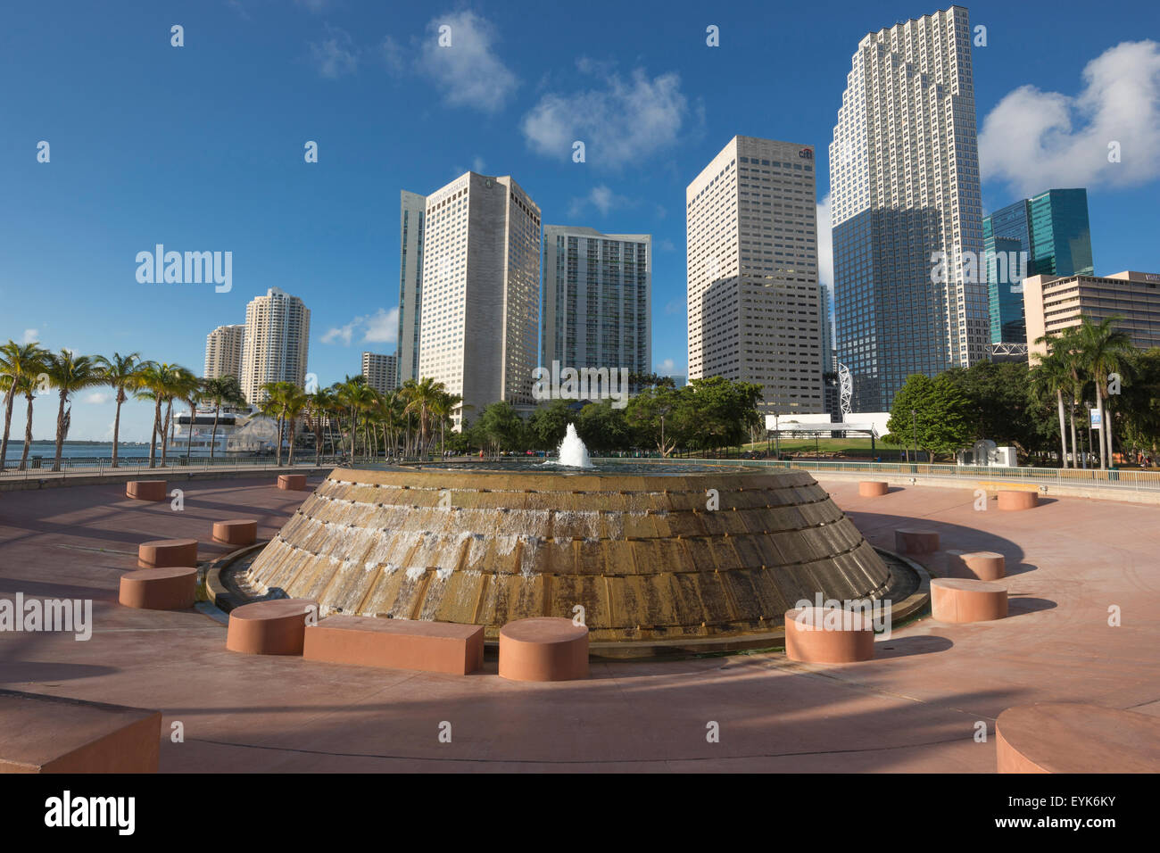 Fontaine POIVRE BAYFRONT PARK CENTRE-VILLE MIAMI FLORIDA USA Banque D'Images