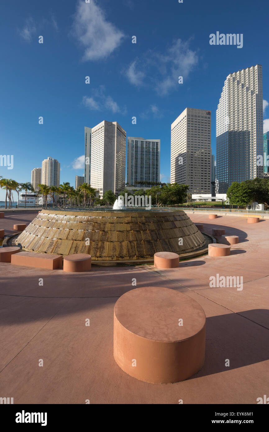 Fontaine POIVRE BAYFRONT PARK CENTRE-VILLE MIAMI FLORIDA USA Banque D'Images