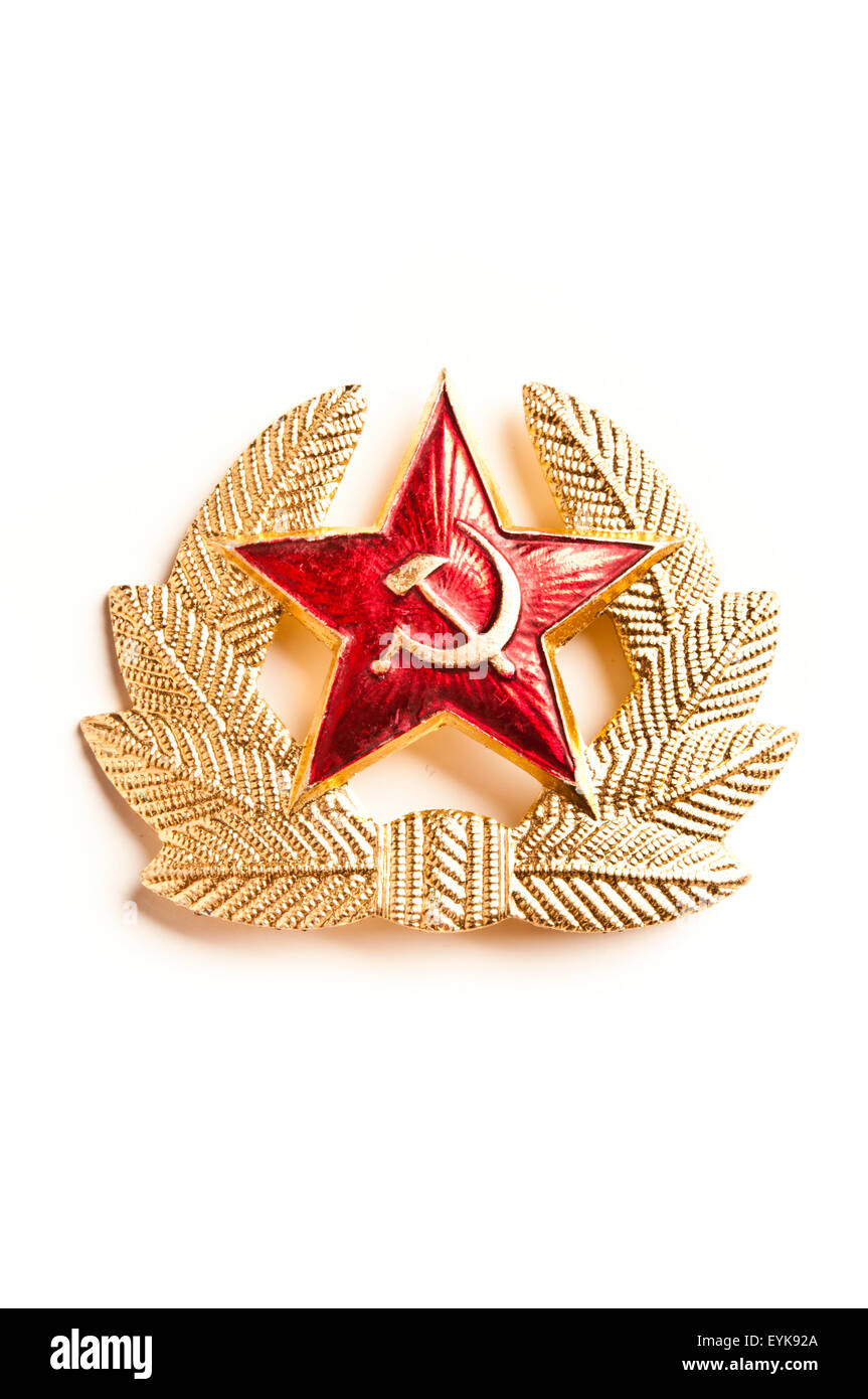 Étoile communiste avec les symboles de la faucille et marteau URSS Banque D'Images