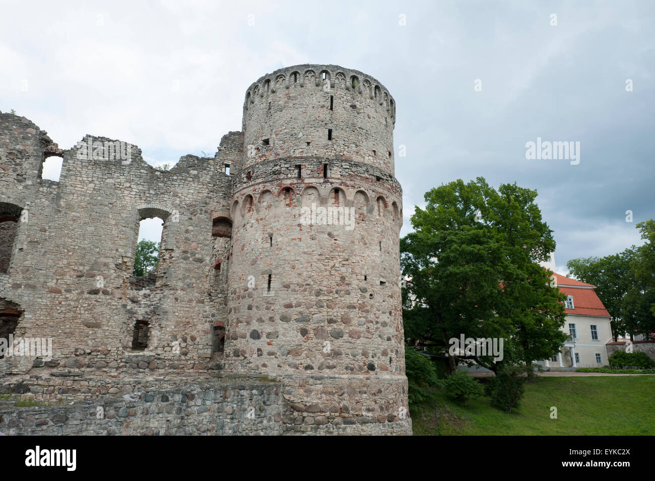 Cesis château médiéval datant du xiiie siècle et a été maintes fois reconstruite et élargie. Banque D'Images
