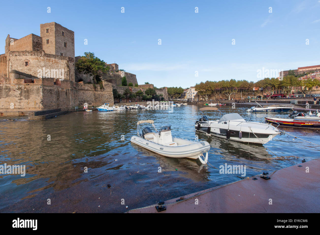 Le château historique de Collioure en France. Banque D'Images