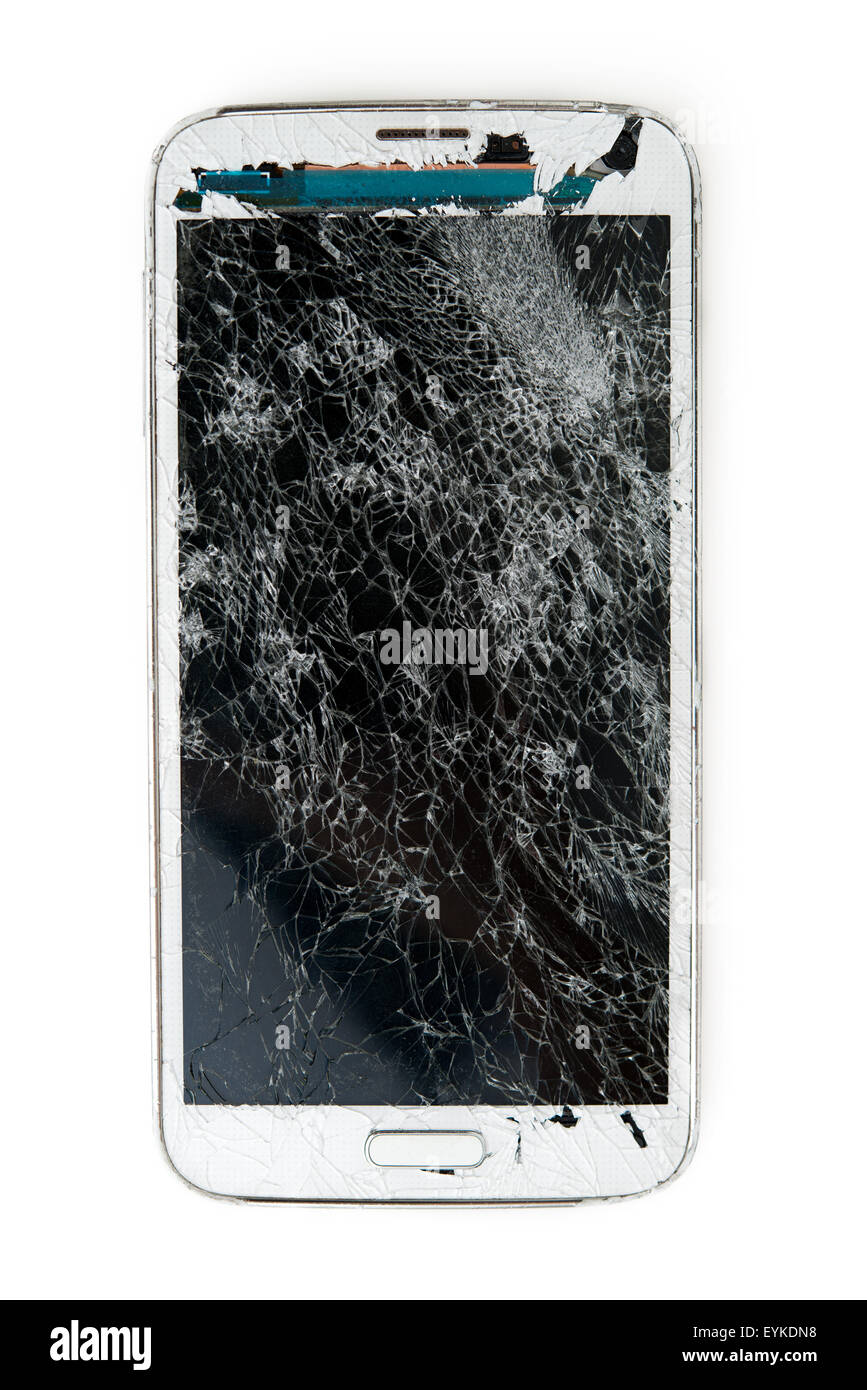 Téléphone mobile cassé Banque D'Images