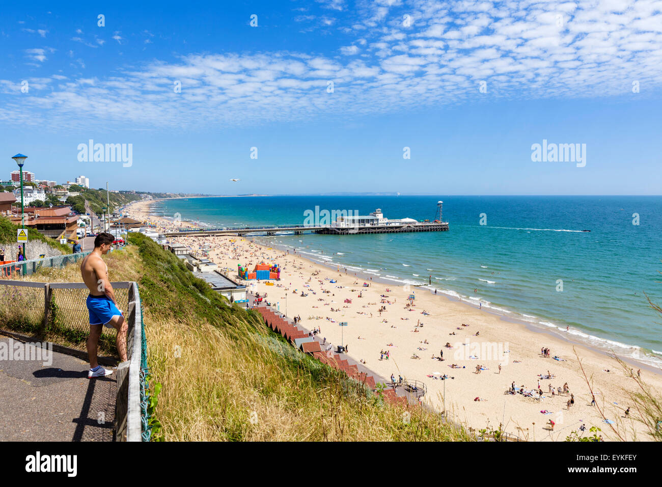 La plage et de la jetée de Bournemouth, Dorset, England, UK Banque D'Images